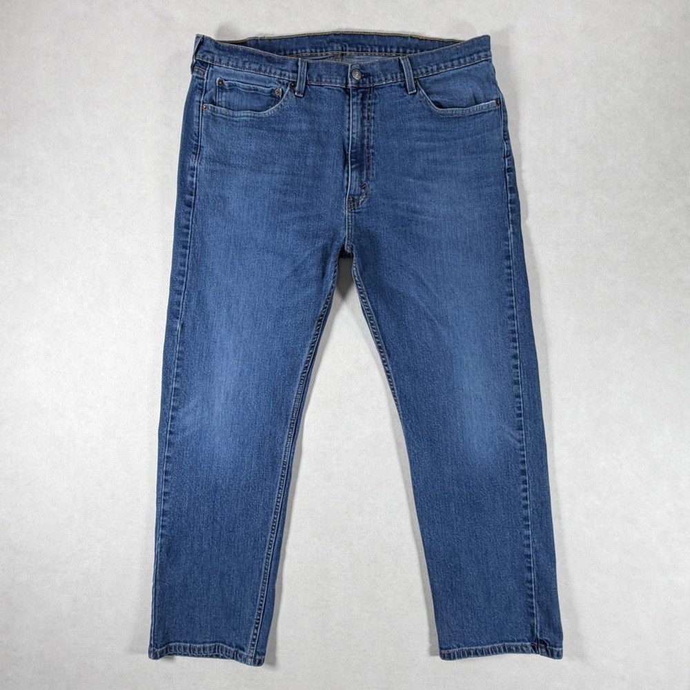 Levis 505 Regular Fit Straight Leg Blue Jeans Mens 40x30 00505-1959 Stretch